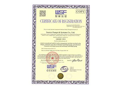 ISO45001 English certificate